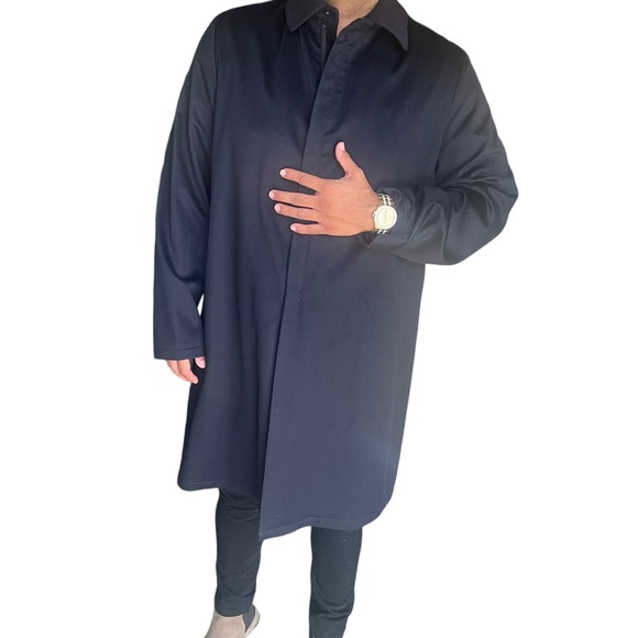 Giorgio Armani Loro Piana 100% Cashmere Storm System Long Coat Size 52 - Picture 14 of 16